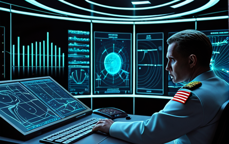 **Prompt 1: The Invisible Electronic Battlefield**
"A sophisticated, futuristic naval command center at night. Holographic displays shimmer with abstract, flowing patterns of electronic signals and data streams, overlaying a stylized radar map of the ocean. A lone, focused naval officer, seen from behind, is engrossed in the glowing information, symbolizing the deep analysis of enemy electronic signatures (SIGINT). The atmosphere is intelligent and slightly mysterious, emphasizing the unseen warfare of data and frequencies. The aesthetic is clean, high-tech, and conveys a sense of listening intently to the electronic environment, with subtle glows and reflections."