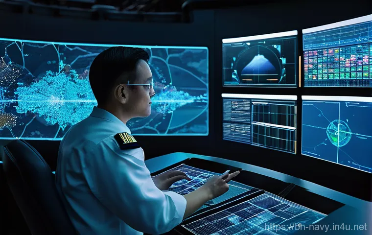 해군의 전시 군수 지원 체계 - **Prompt:** Two powerful naval ships, a large supply vessel and a warship, executing a precise reple...